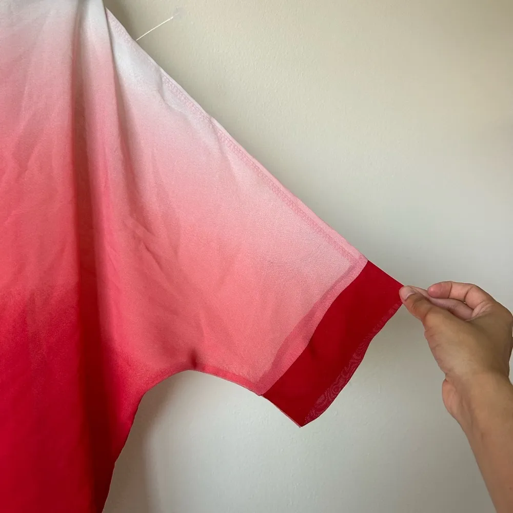 NWT Allegra K Women's Sheer Mesh Top Contrast Round Neck Short Sleeve Casual See - Image 5