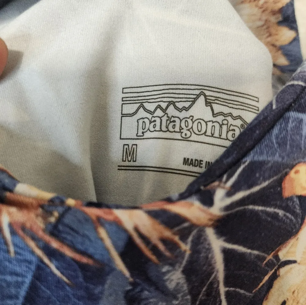 Patagonia Magnolia Spring Floral Dress Twist Back Blue Tropical Summer M - Image 4