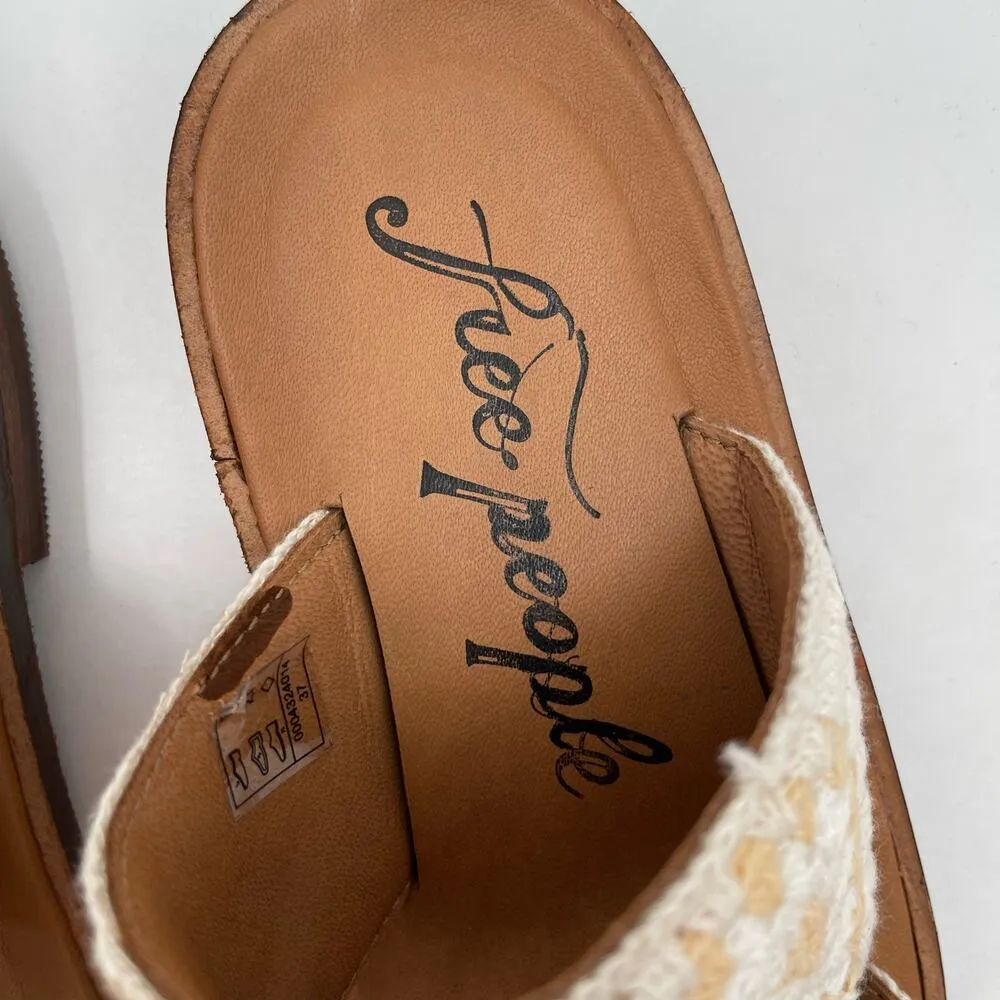 NEW FREE PEOPLE Juliette Sandals Size 37(6/6.5) Crochet Leather Summer Boho NWOT - Image 13