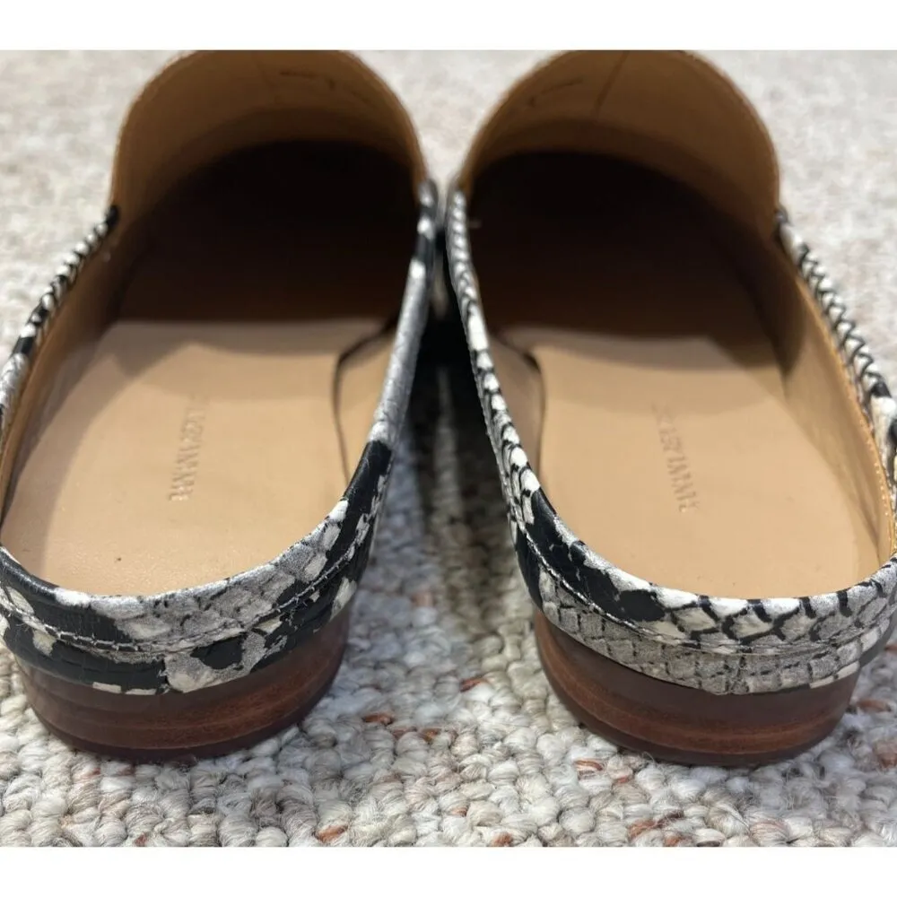 Banana Republic Faux Snakeskin Mule Shoe Slip-On Black White Gray Size 8 - Image 5
