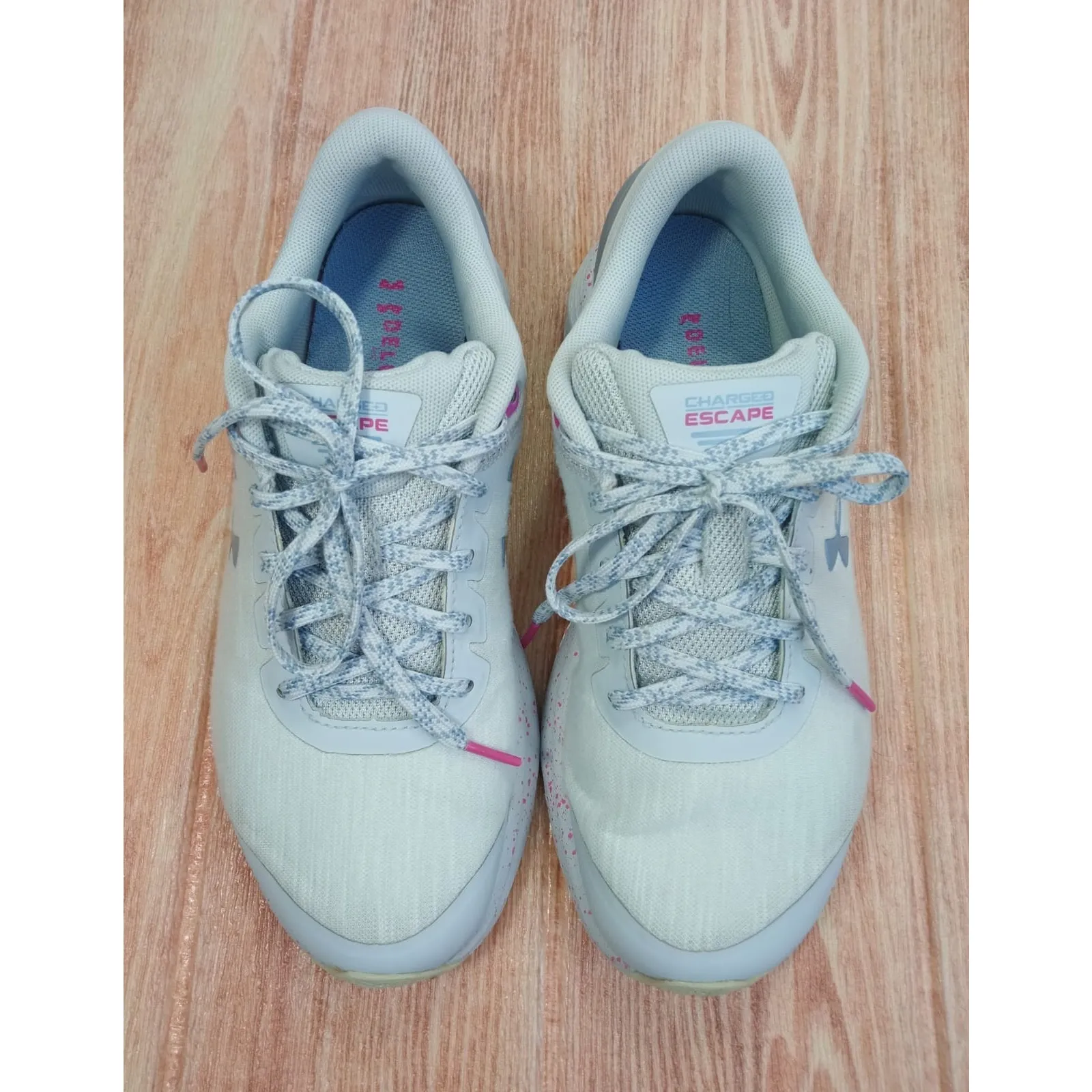 Under Armour Women's Running Shoe Charged Escape Gray Pink Splatter Size 7 - Image 7