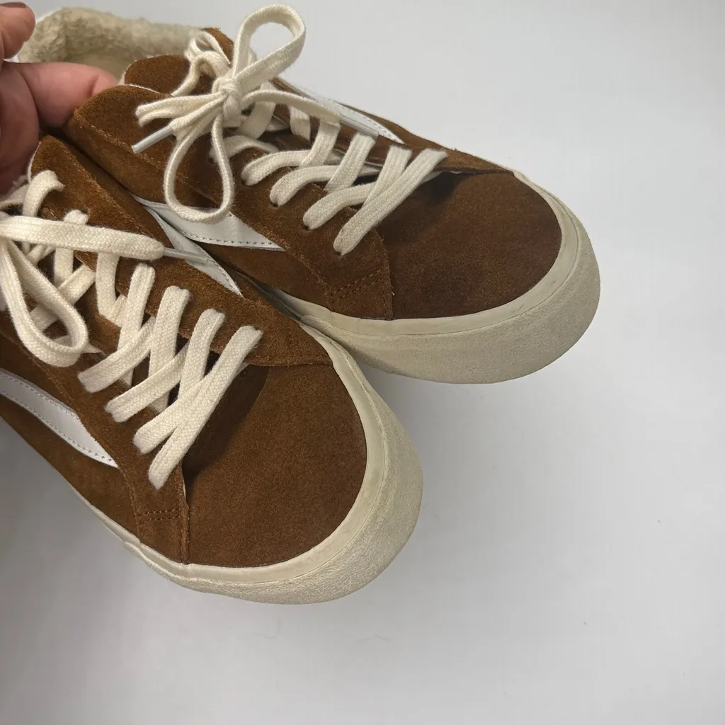 Madewell Sidewalk Low-Top Sneakers in Suede and Sherpa S-459 Sz 9.5 - Image 4