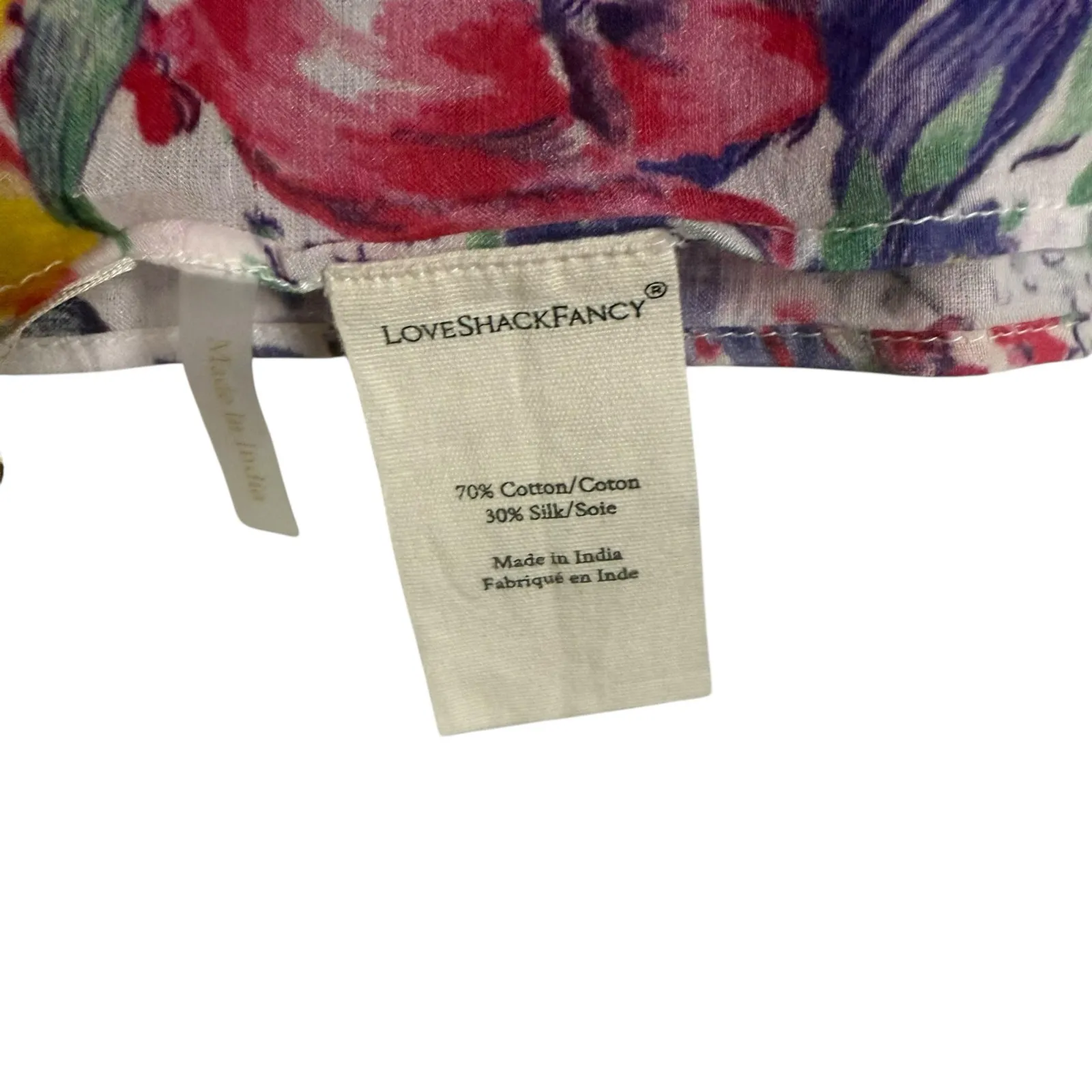 LoveShackFancy Noa Pareo Floral Print Silk Blend Sarong Wrap Coverup Midi Skirt - Image 4