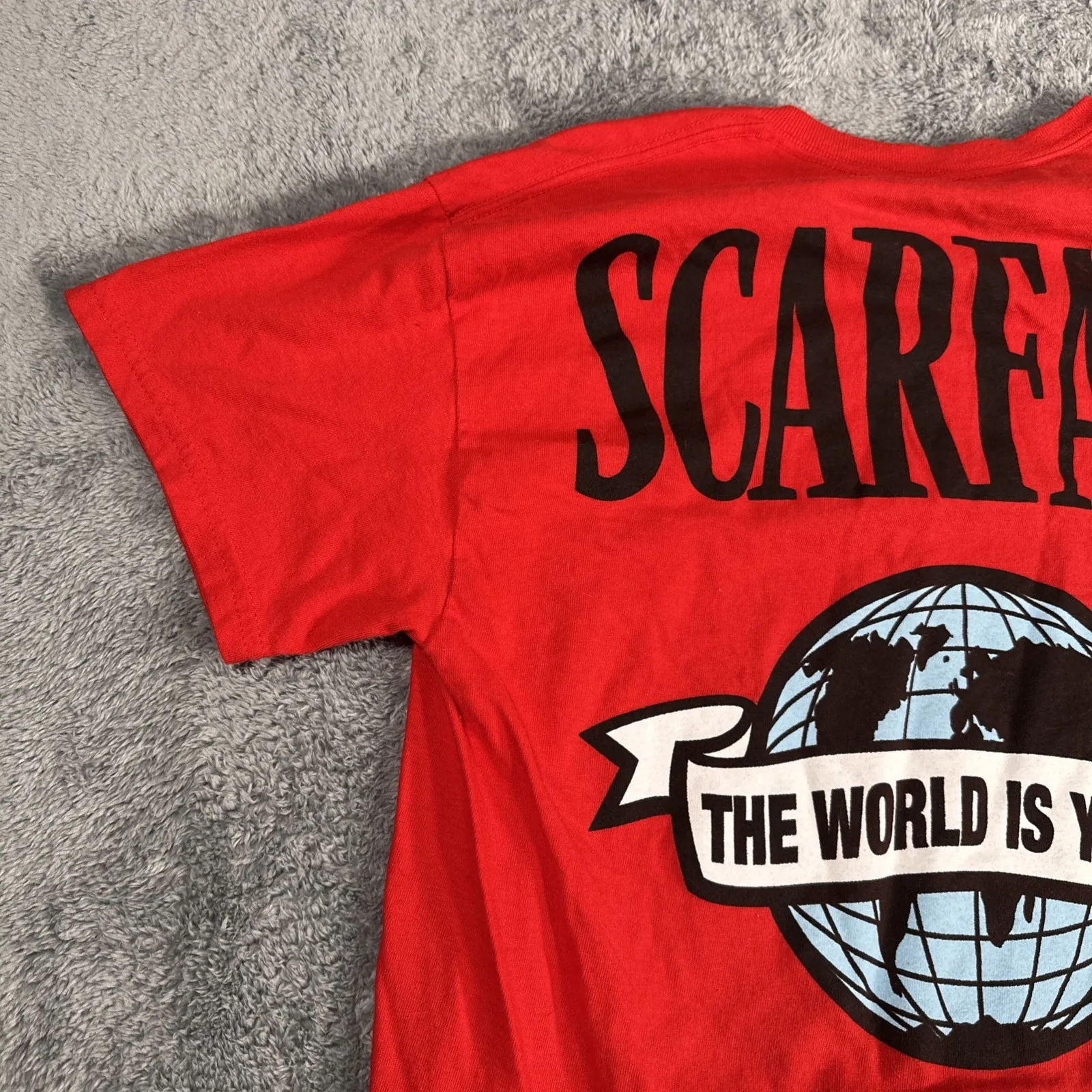 Scarface SZ M Official Double Sided Graphic Red T shirt Rare Unique Gangster Mob Size M - Image 9