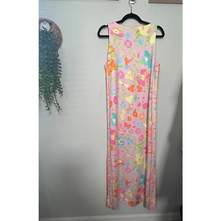 Gretchen Scott Jersey Slick Maxi Dress Birds & The Bees Bloomcore Floral Large Pink - Image 5
