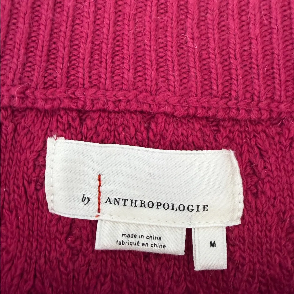 Anthropologie Rue Shimmer Cable Knit Skirt Size Medium Magenta Alpaca Wool G5 - Image 5