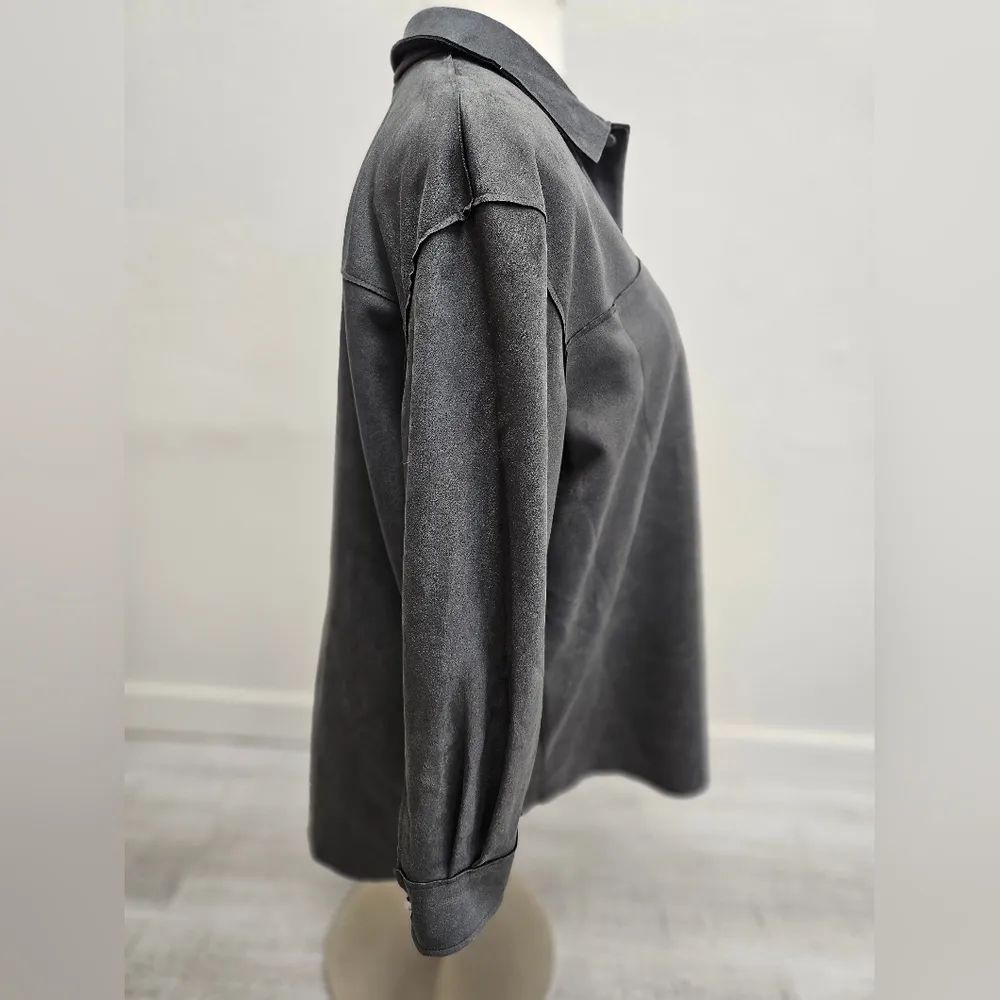 TRUTH by REPUBLIC Faux Leather Jacket Women's 2X BRAND NEW Gray - Image 3