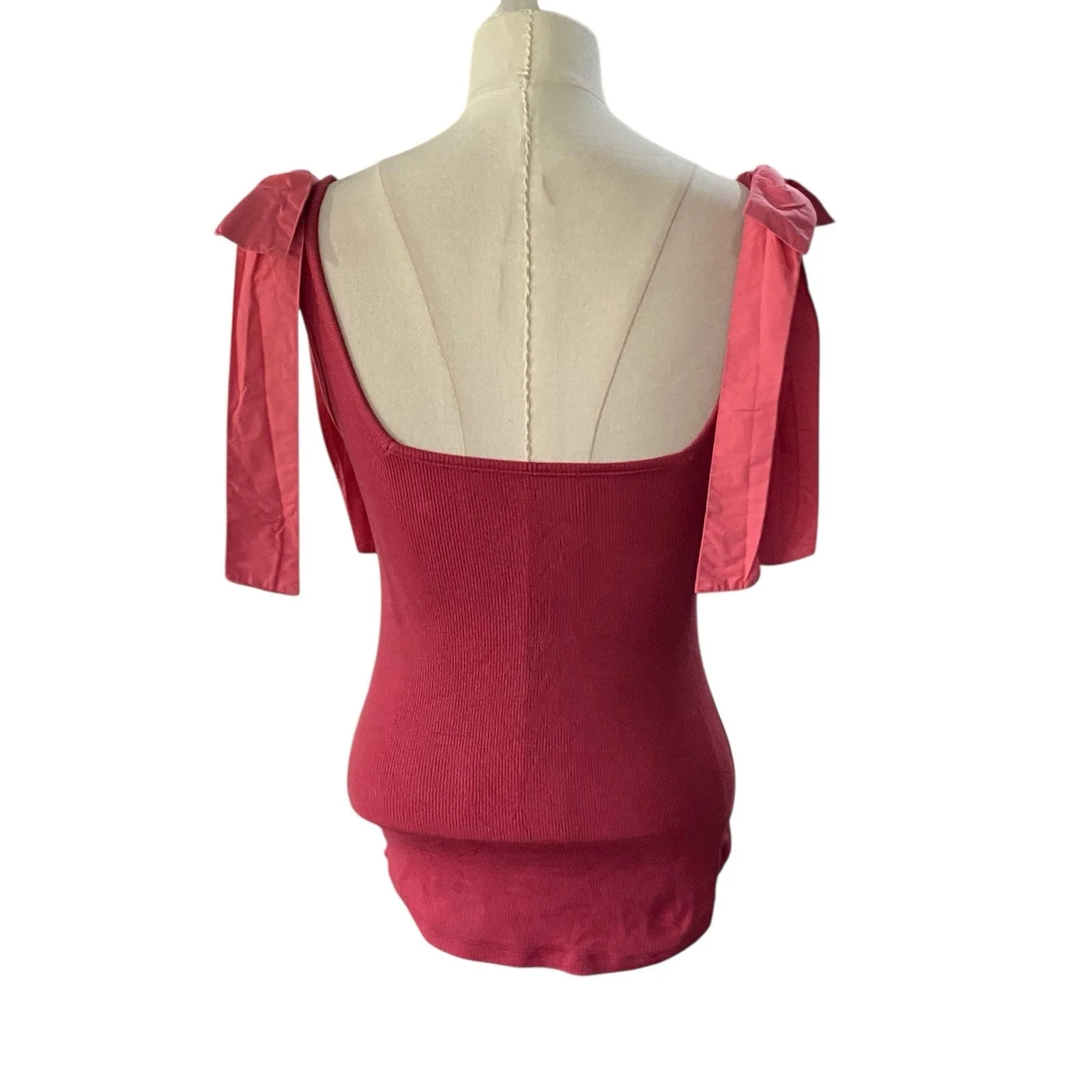 Summersalt Bow Shoulder Tank Top Pink Size XS Extra Small - Image 4