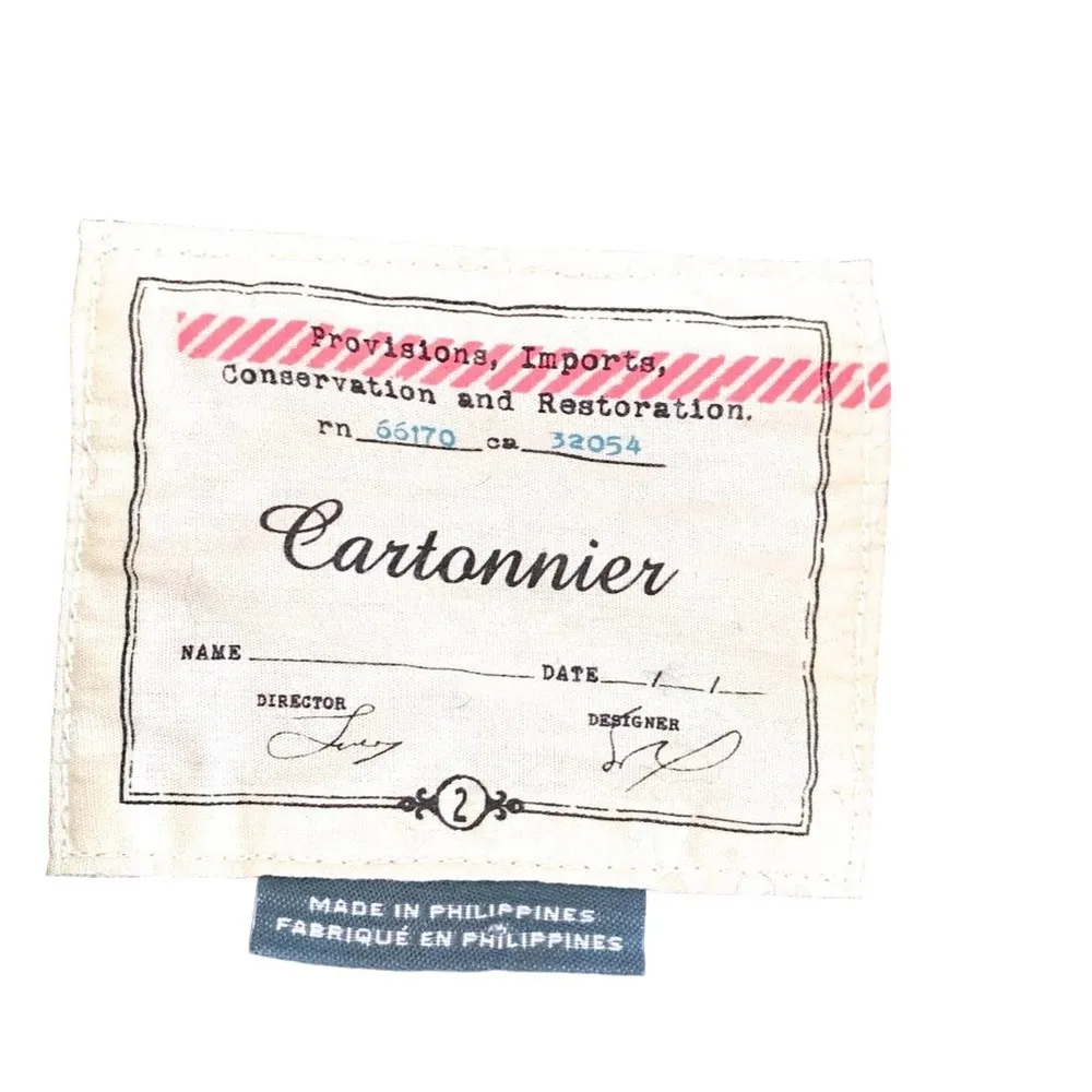 Cartonnier Bell Sleeve Pinstripe Fitted Blazer Wool Blend in Navy White Size 2 - Image 8