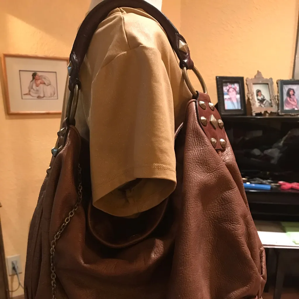 Ellen Tracy hobo bag cow leather - Image 3