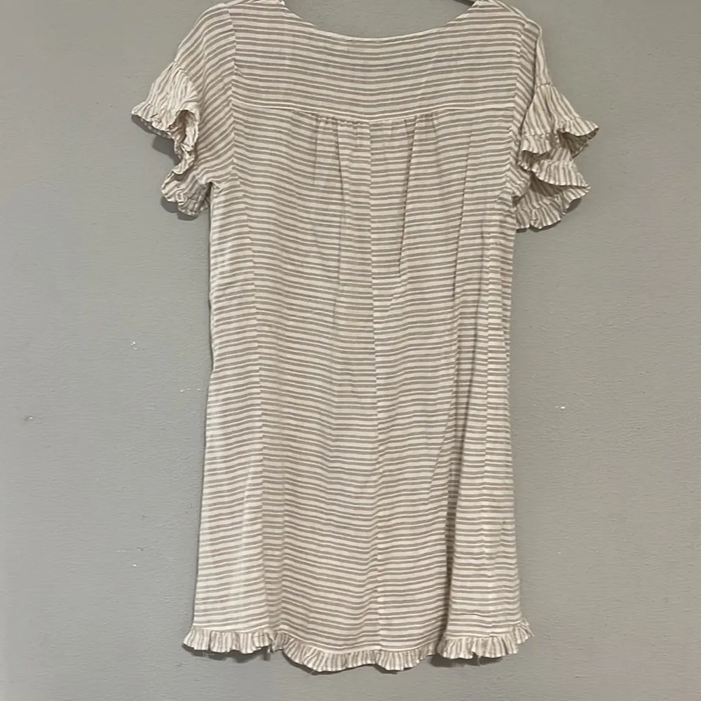 Umgee Taupe Stripe Simple Dress - Image 3