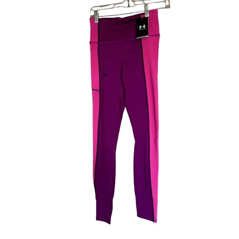 NWT Women's UA Train Cold Weather Leggings.Mystic Magenta / Rebel Pink - Image 11