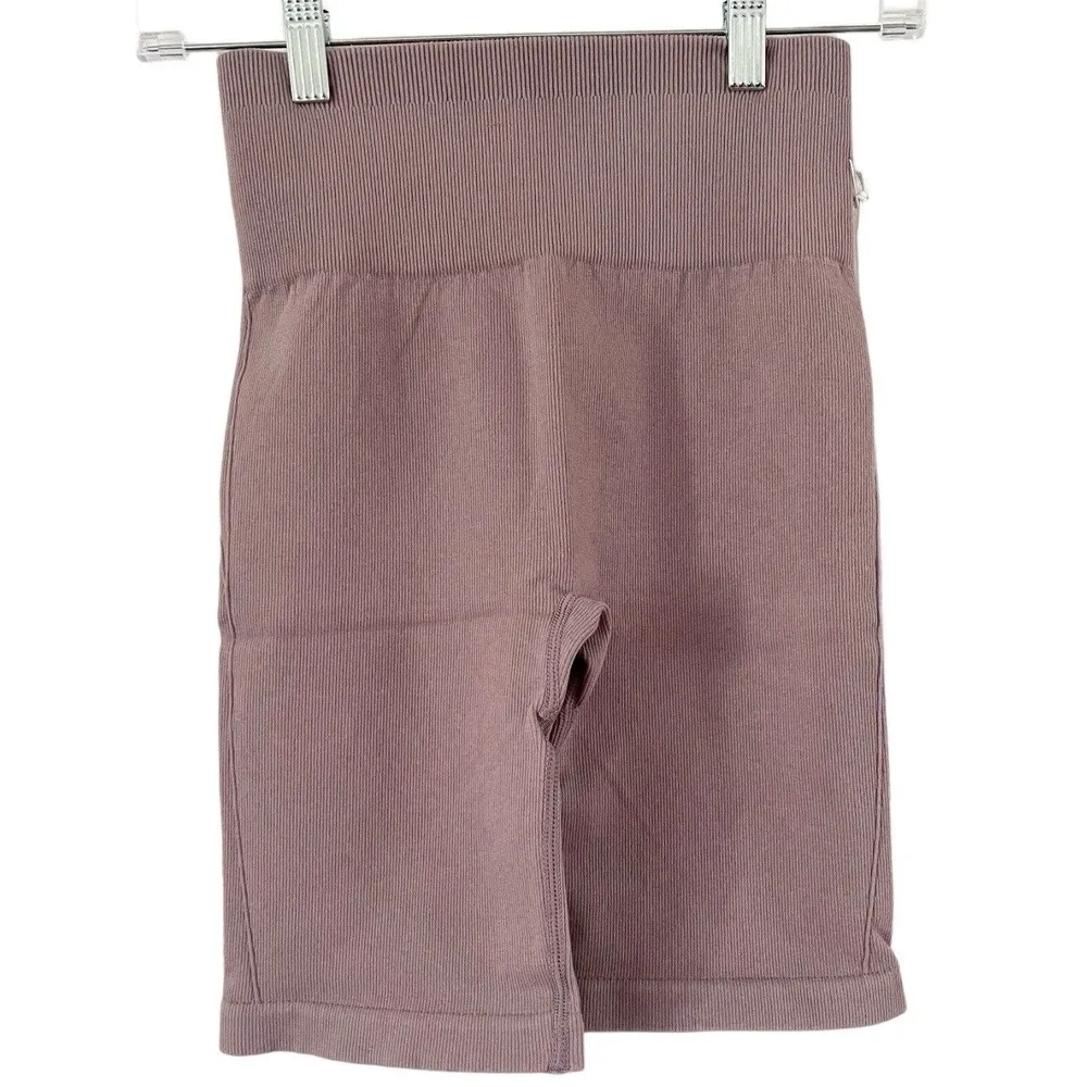 NWT Everlane Lavender Purple Ribbed Seamless High Rise Bike Shorts Size XS/S - Image 5