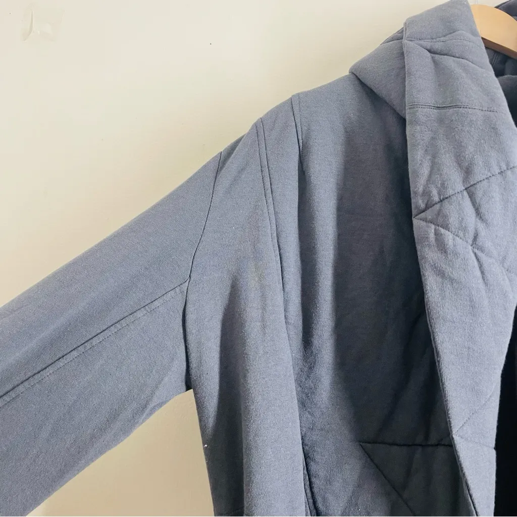 Young Fabulous & Broke Sandrine Coat Drape Hooded Quilted Jacket Grey Size M/L - Image 6