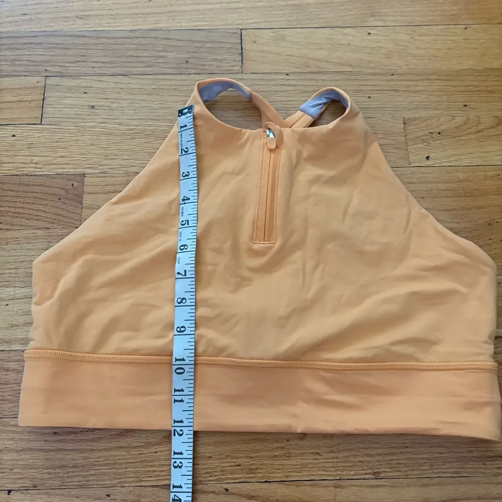 Lululemon Orange Zip Front Bra Size 14 - Image 4