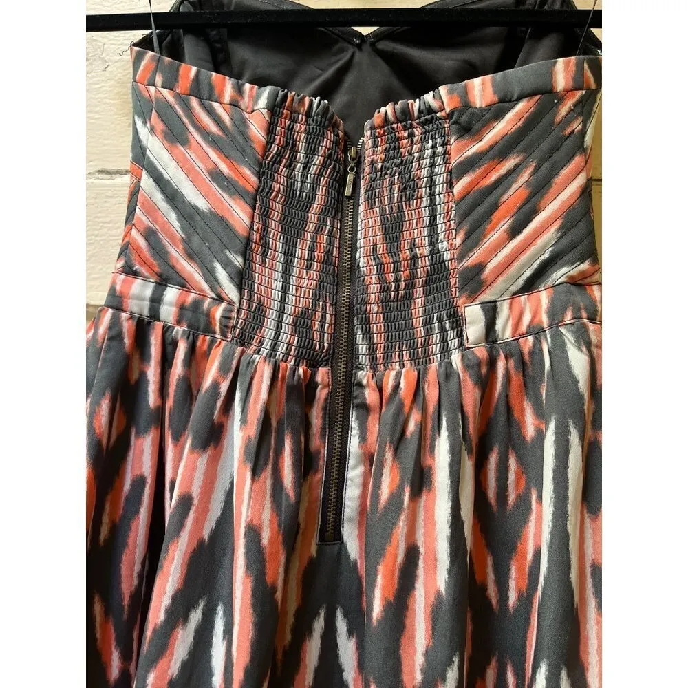 Guess sweetheart pink white grey swirls fit and flare strapless mini dress 2 - Image 12