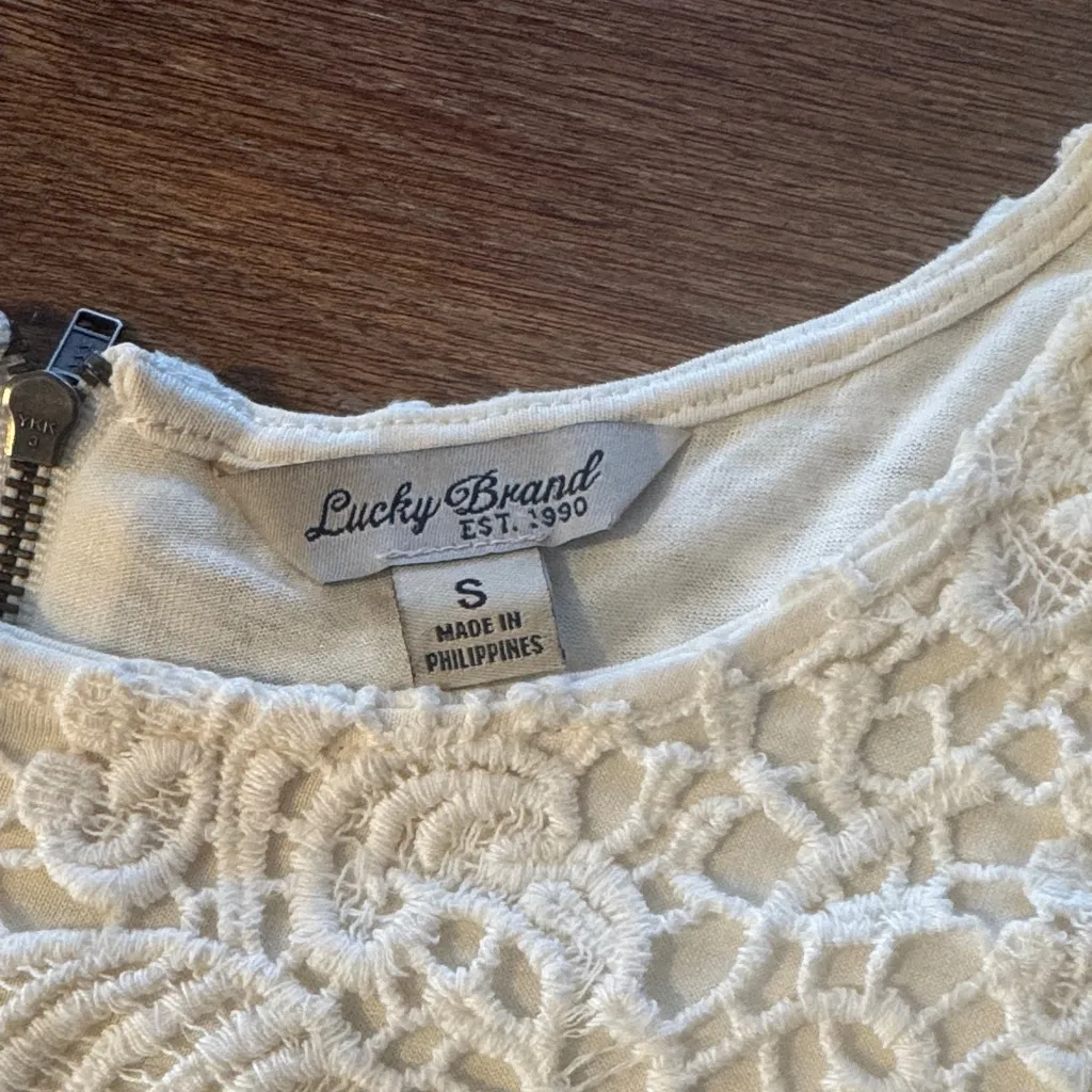 Lucky Brand Cream Lace Tank Top - Image 3