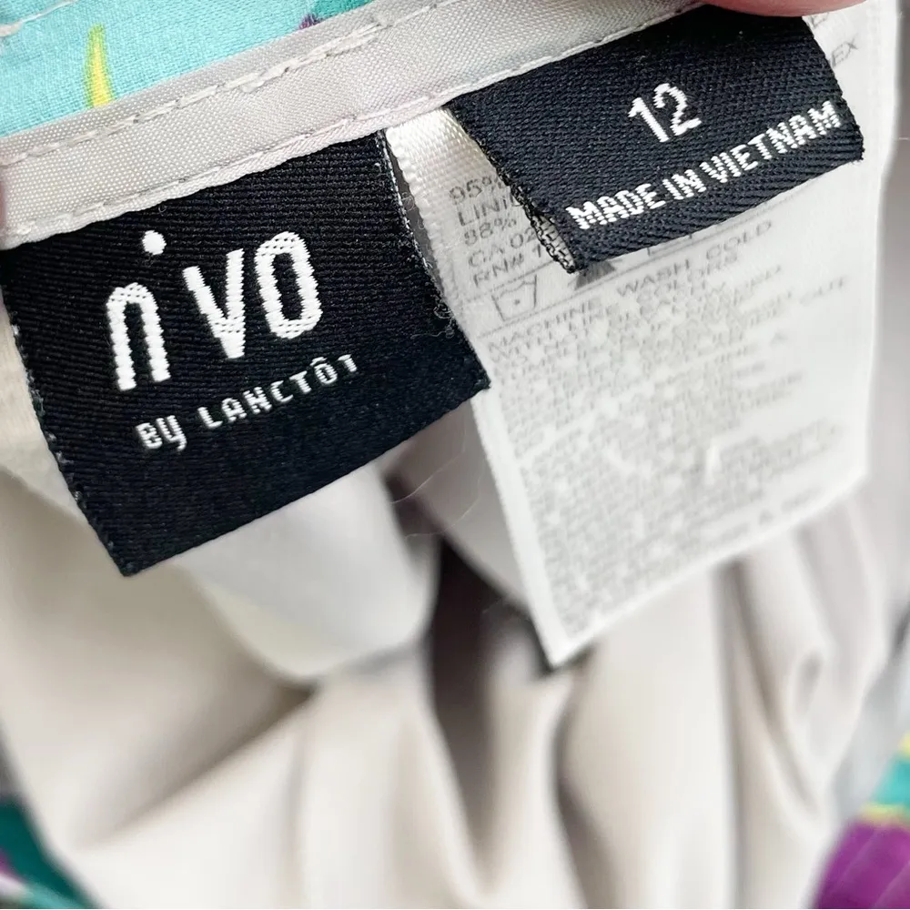 NVO by Lanctot Women's Golf Skort Athletic Skirt with Shorts Geometric Size 12 Blue - Image 4