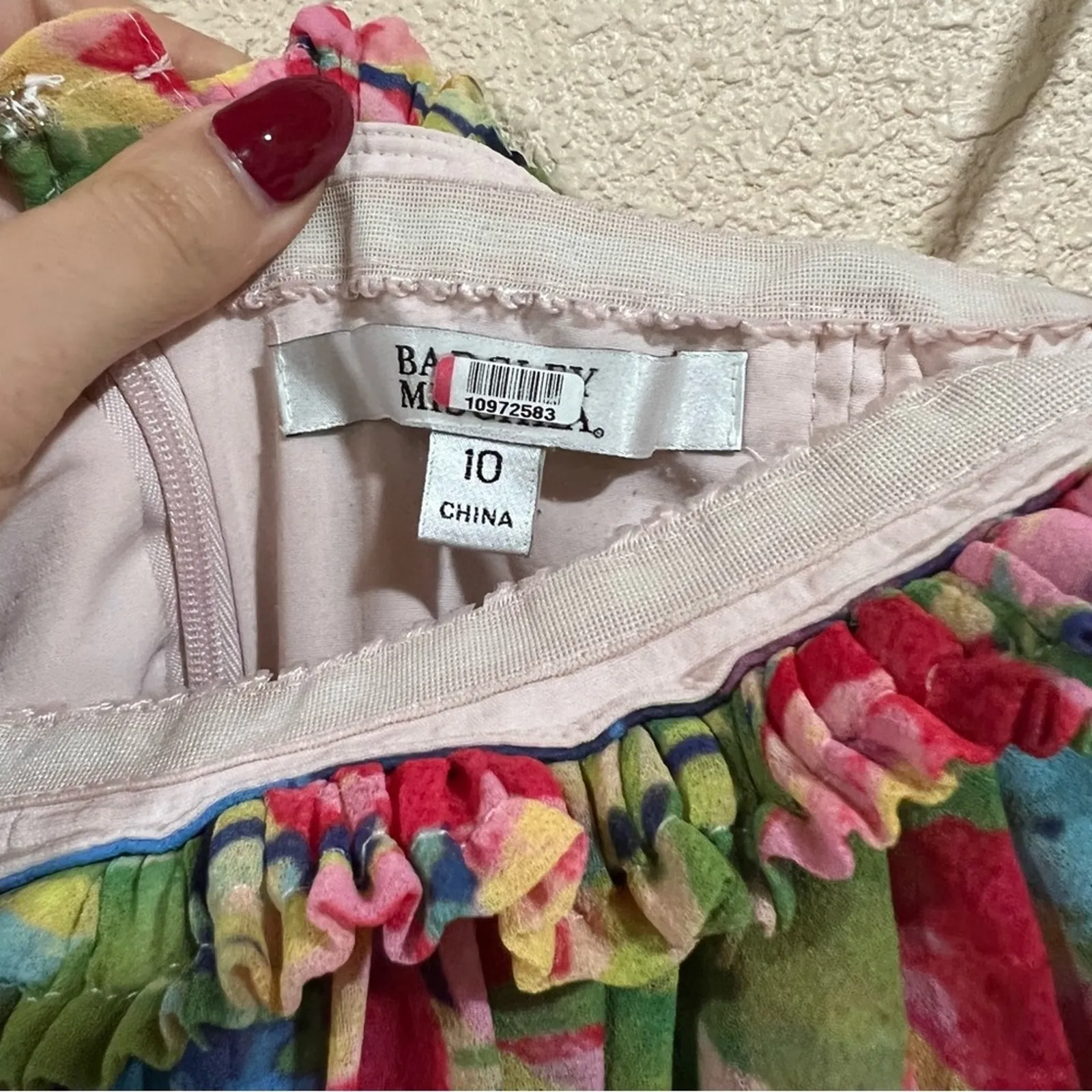 Badgley Mischka Multi Floral High Low Flowy Tiered Maxi Dress - Image 8