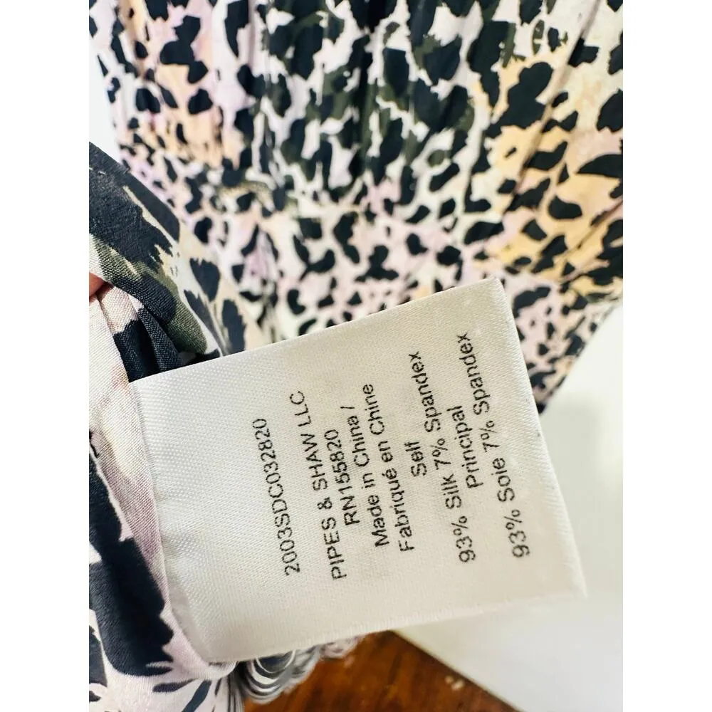 VERONICA BEARD Multicolored Printed Animal Print Silk Amani Watercolor Dress 2 - Image 10