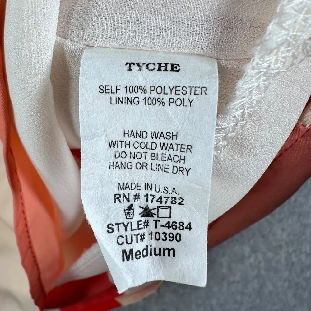 Tyche Colorblock Blouse Women's Medium Pink/Red Spaghetti Strap V-Neck Top - Image 5