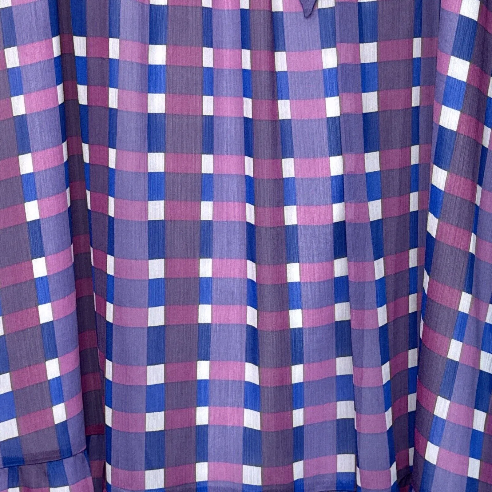 Ann Taylor Skirt Womens 10 Blue Purple Plaid Peasant Skirt Midi Boho Cottagecore - Image 4