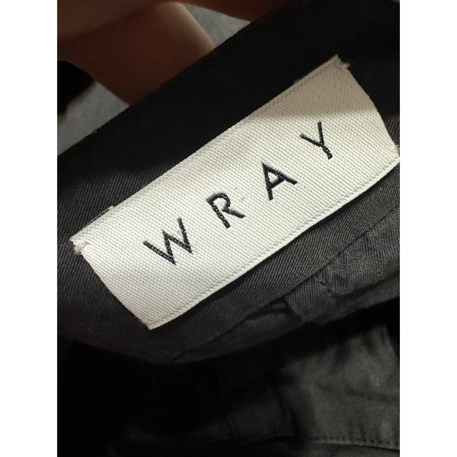 WRAY Black Cotton Pleated Wide Leg Cropped Culotte Trousers Pants Size 10 - Image 6