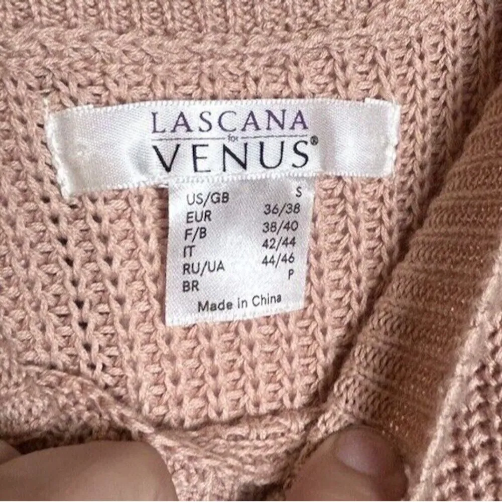 LASCANA FOR VENUS WOMENS PASTEL PINK COLD SHOULDER SWEATER Small‎ - Image 4