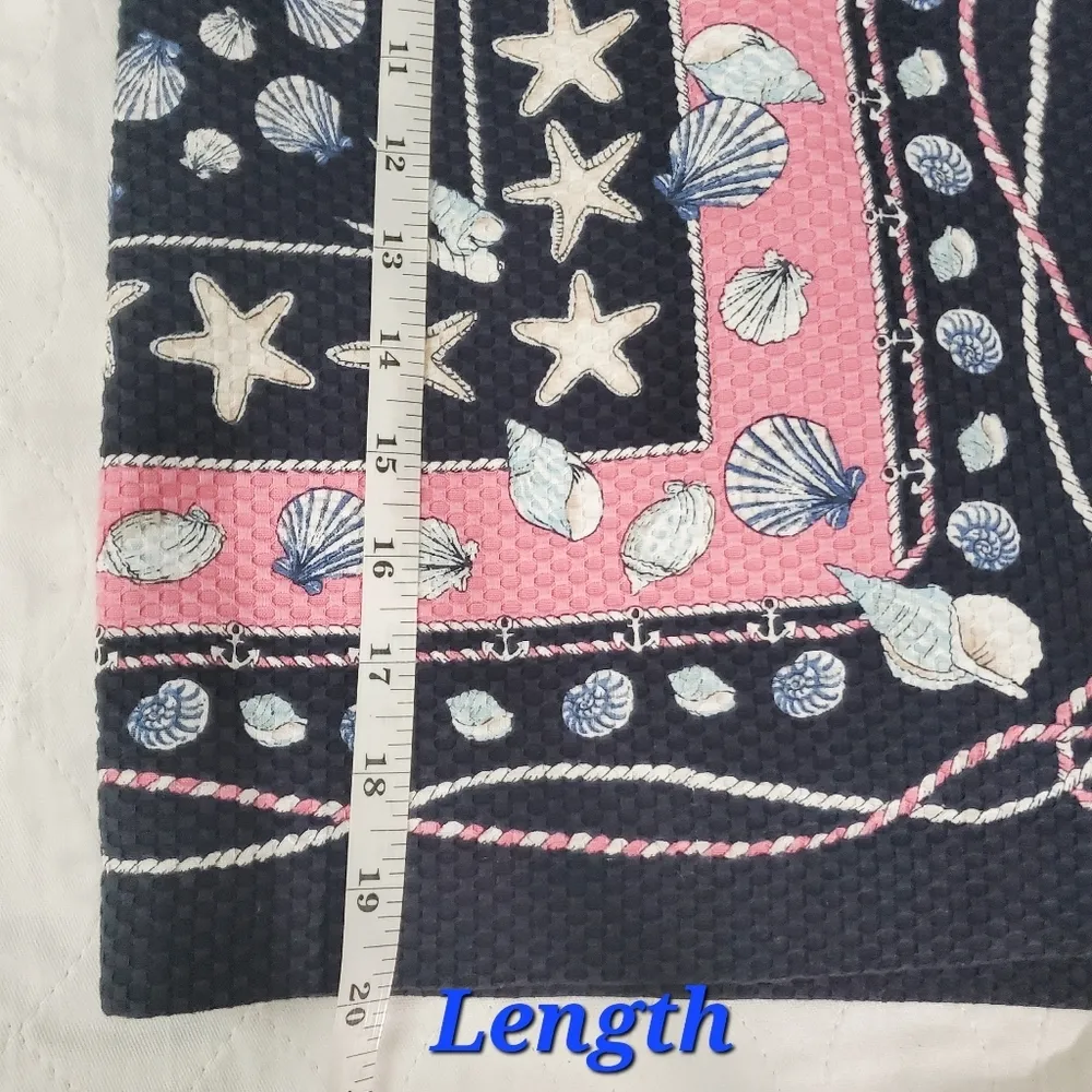 TALBOTS size 10 navy blue pink seashell nautical preppy mini skirt - Image 6