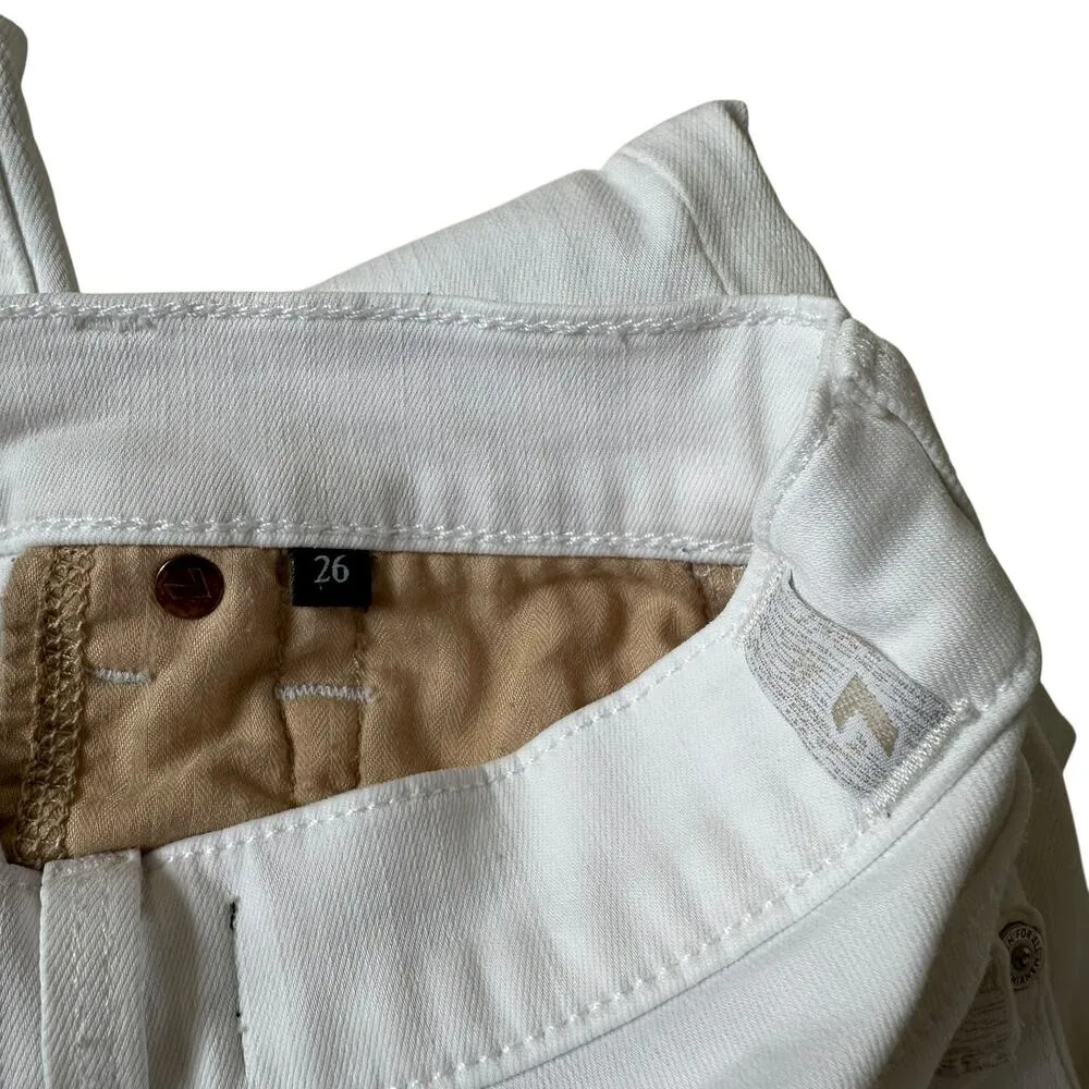 7 For All Mankind White The High Waist Ankle Skinny Jeans Women Size 26 | 72-10 - Image 4