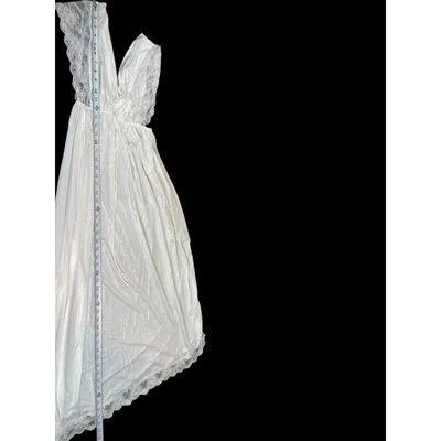 VTG Val Mode White Lace Peignoir Nightgown Slip Dress Women’s M Lingerie Size M - Image 10