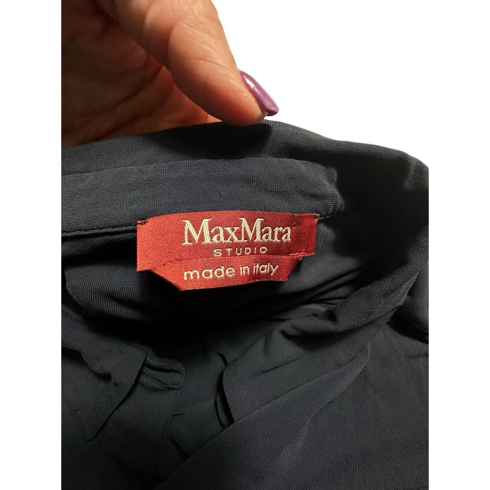 Max Mara Button Down Shirt Women Sz 12 Approx Rayon Feel Minimal Preppy #GH3-4 - Image 2