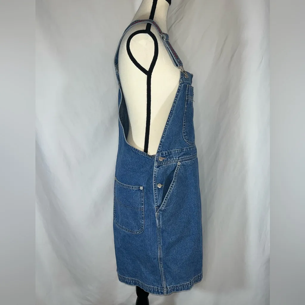Tommy Hilfiger  Vintage Jean Jumper Denim Dress  Logo Spellout Straps Carpenter - Image 7
