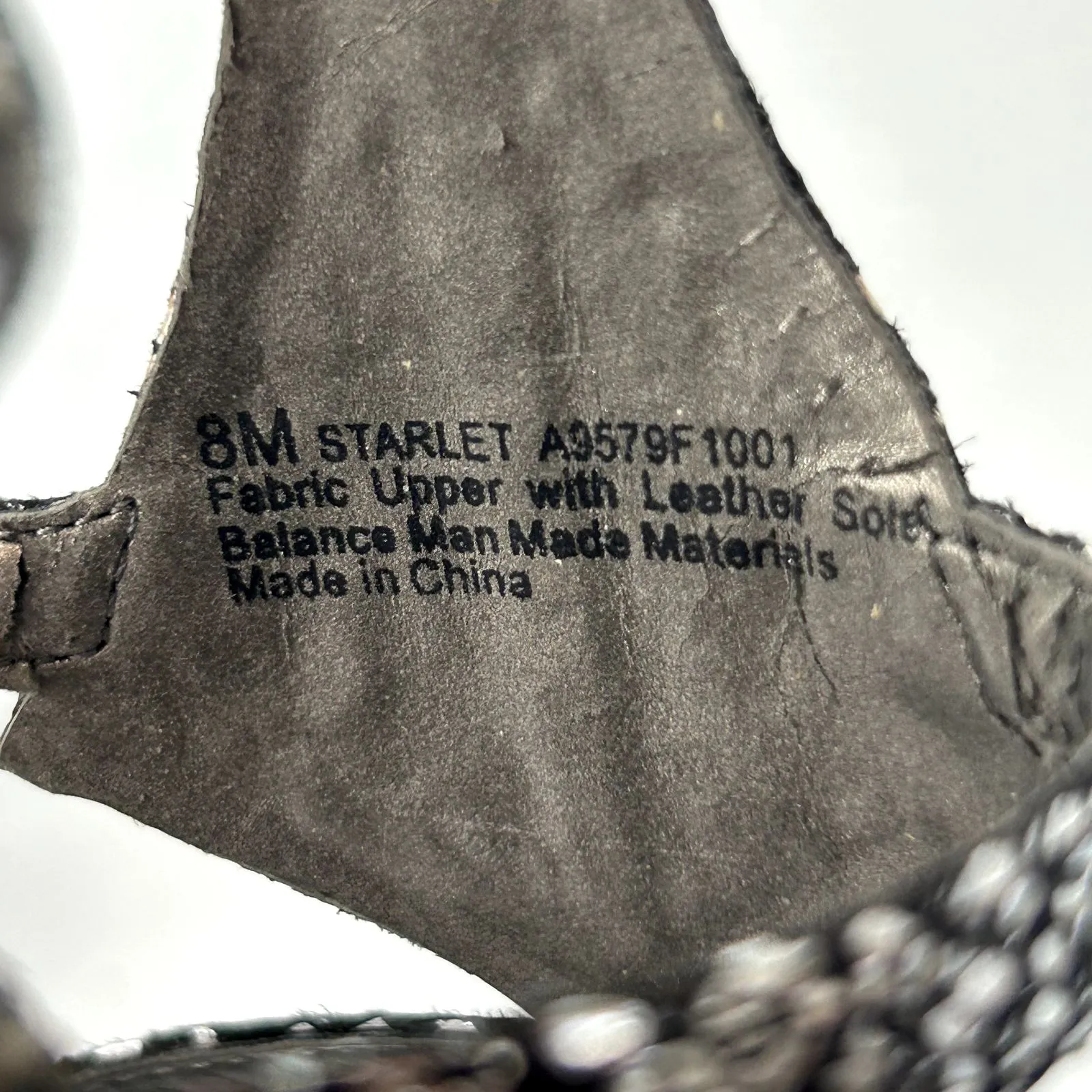 CARLOS SANTANA Starlet Gladiator Black Glitter Crystal Sandals Shoes Size 8 - Image 3