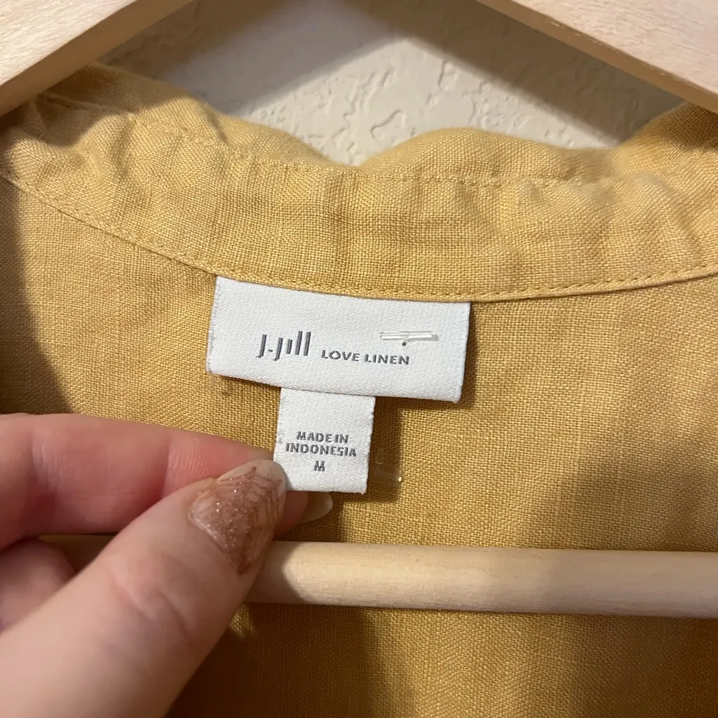 J Jill Linen Mustard Button - Image 4