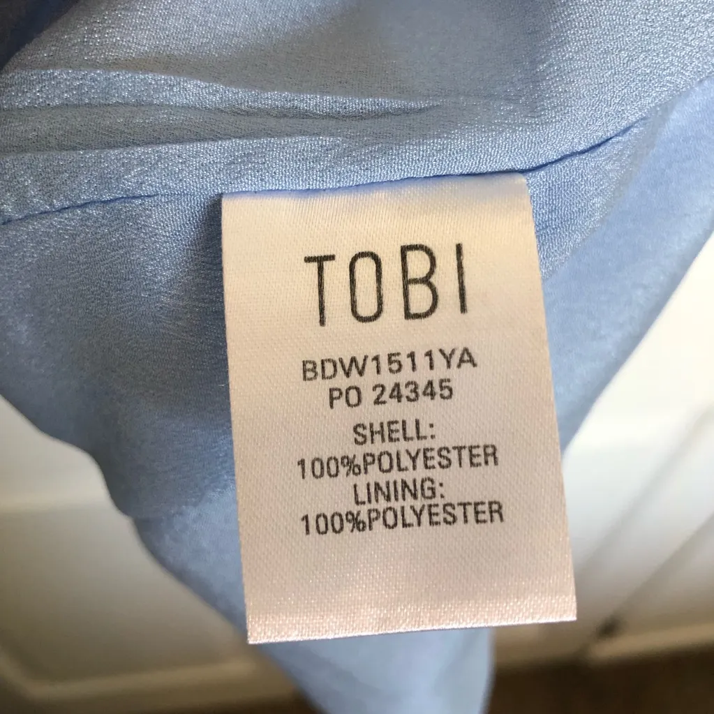 TOBI High Neck Open Back Light Blue and Silver Beaded Mini Dress Size M - Image 8