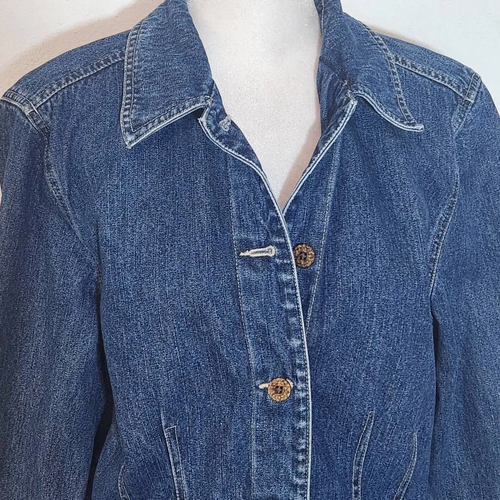 Caribbean Joe Denim Jacket Size Medium Denim Blazer - Image 3