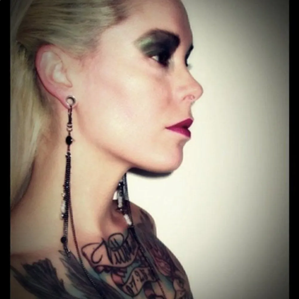 𝅺Hand crafted moonstone pyramid spike long earrings new without tags Silver - Image 5