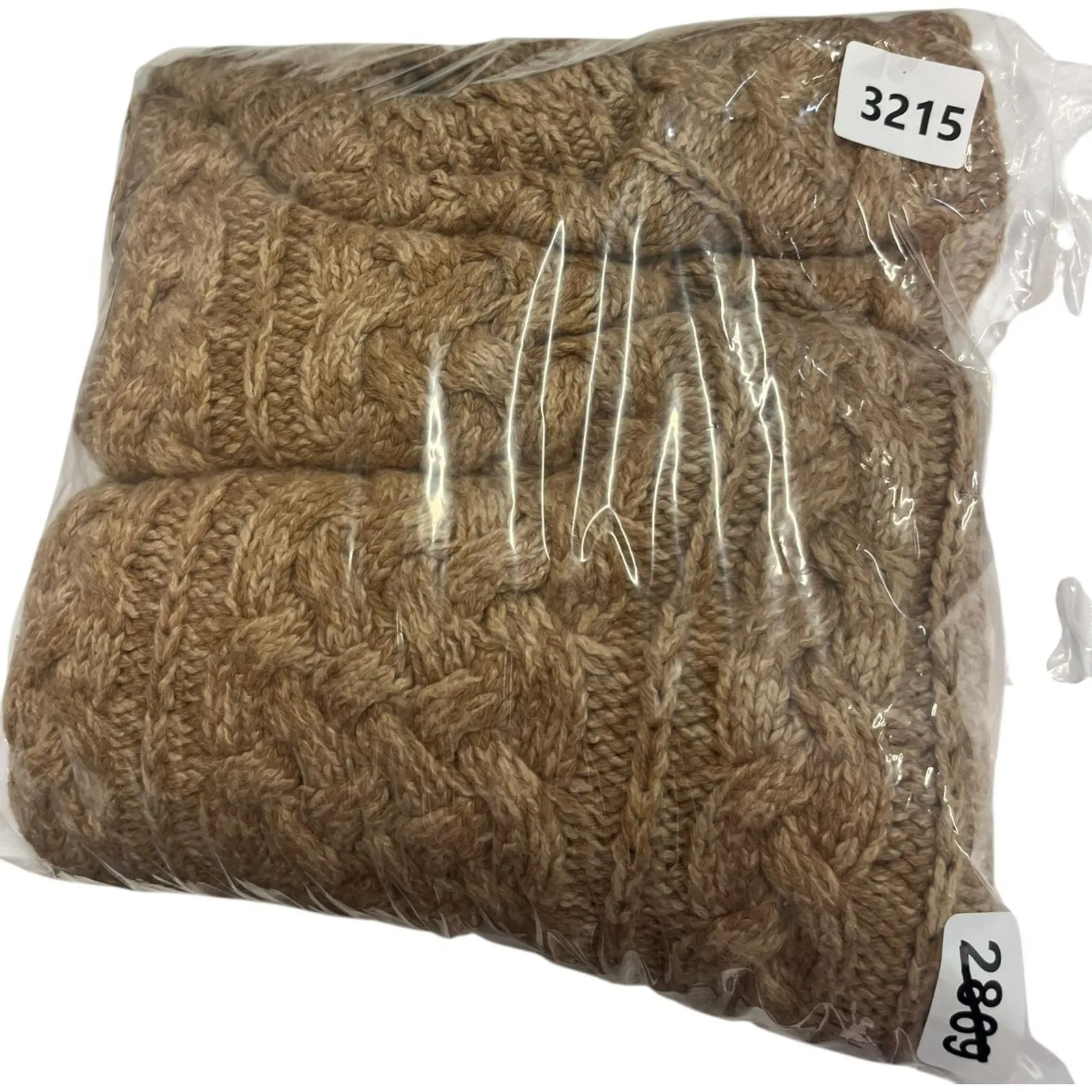 Lands End Sweater Womens XL 18 Tan Cable Knit Mock Neck Wool Blend Fisherman Brown - Image 12