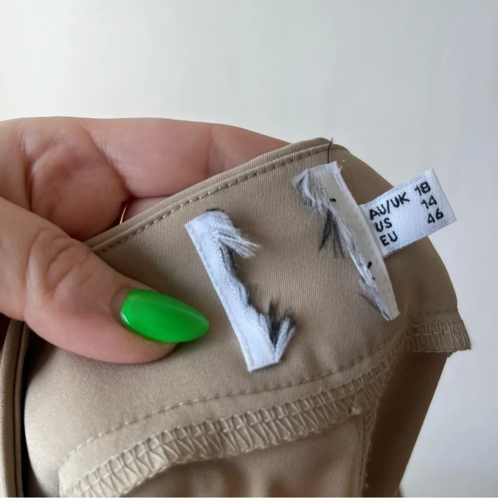 Princess Polly Curve Archer Straight Leg Taupe Trouser Pants Plus Size 14 - Image 6