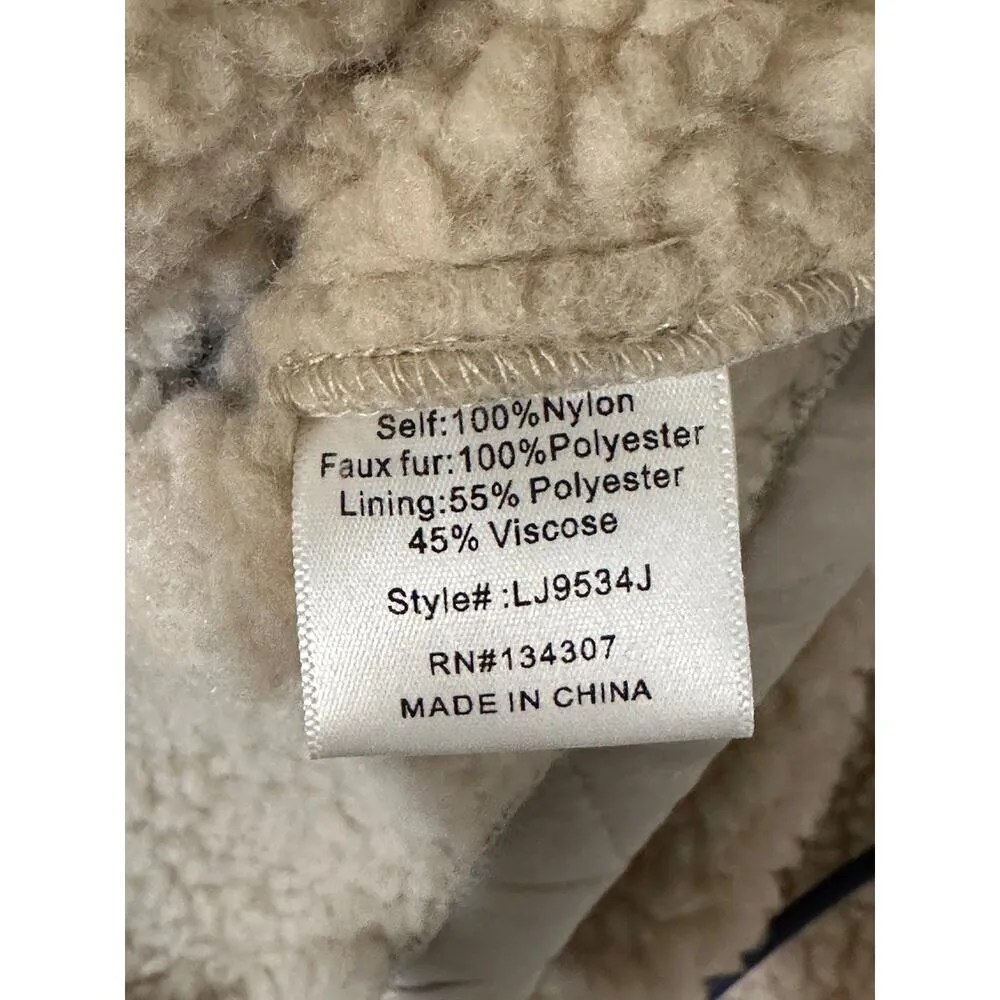 Line + Dot Milan Padded Sherpa Jacket Neutral/Cream Medium NWT Urban Outfitters - Image 14