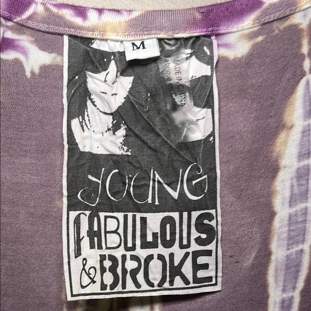 Young Fabulous & Broke Tie-Dye Lavender Dress Medium - Image 4