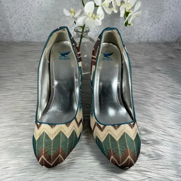 Shiekh  Chevron Pattern Heels - Image 2