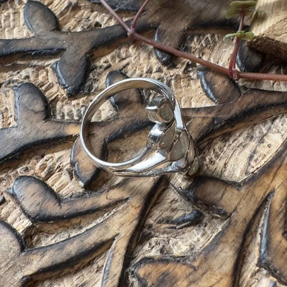 Sterling Silver Lab Opal Ring Size 8 - Image 5