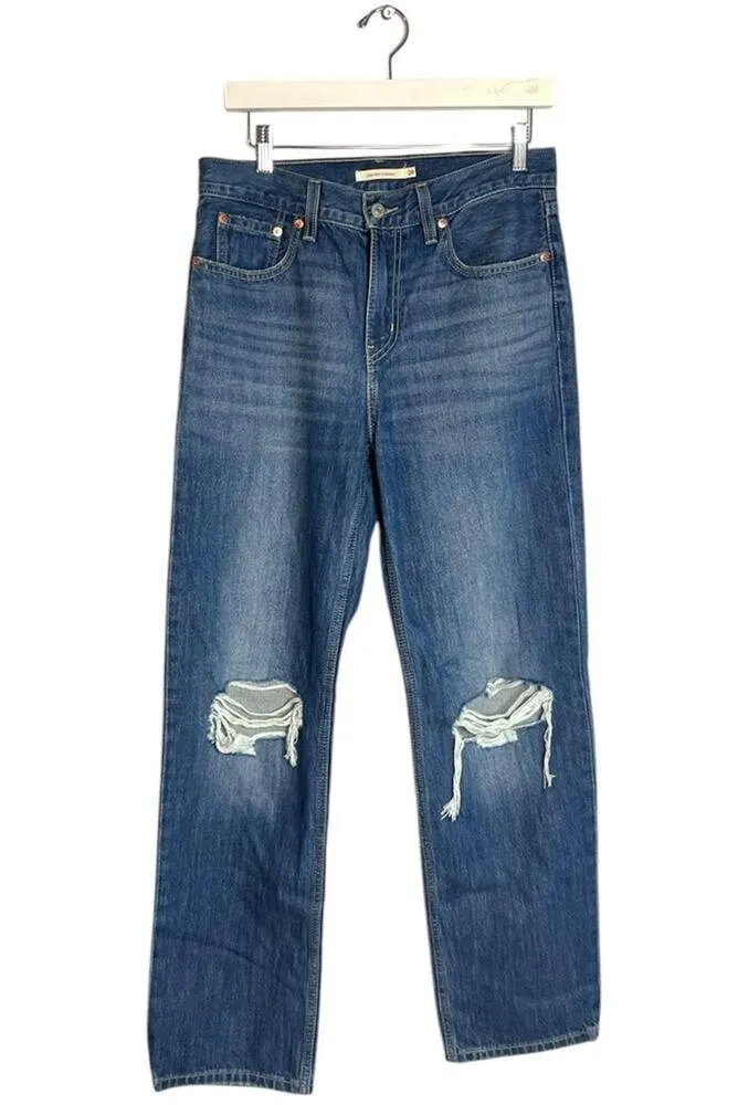 Levi’s low pro straight jeans ripped knee Sz 28 - Image 4