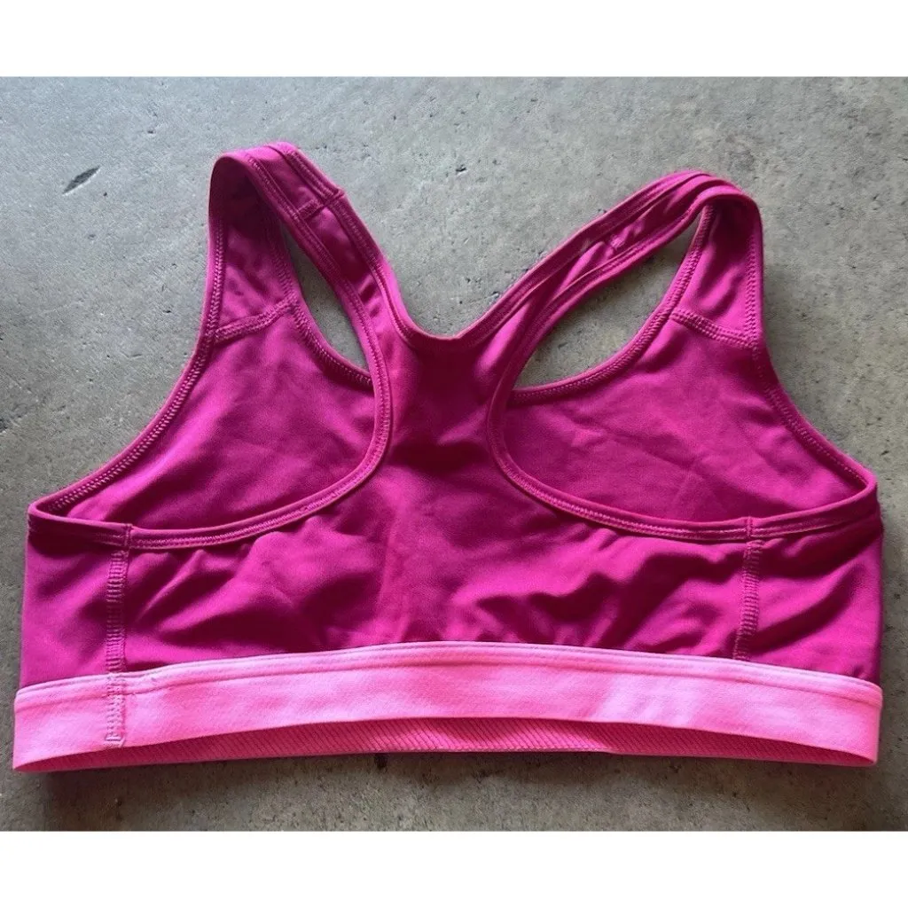 NIKE Women’s Size Medium DRI-FIT Support Sports Yoga/Gym Bra-Magenta Pink - Image 9