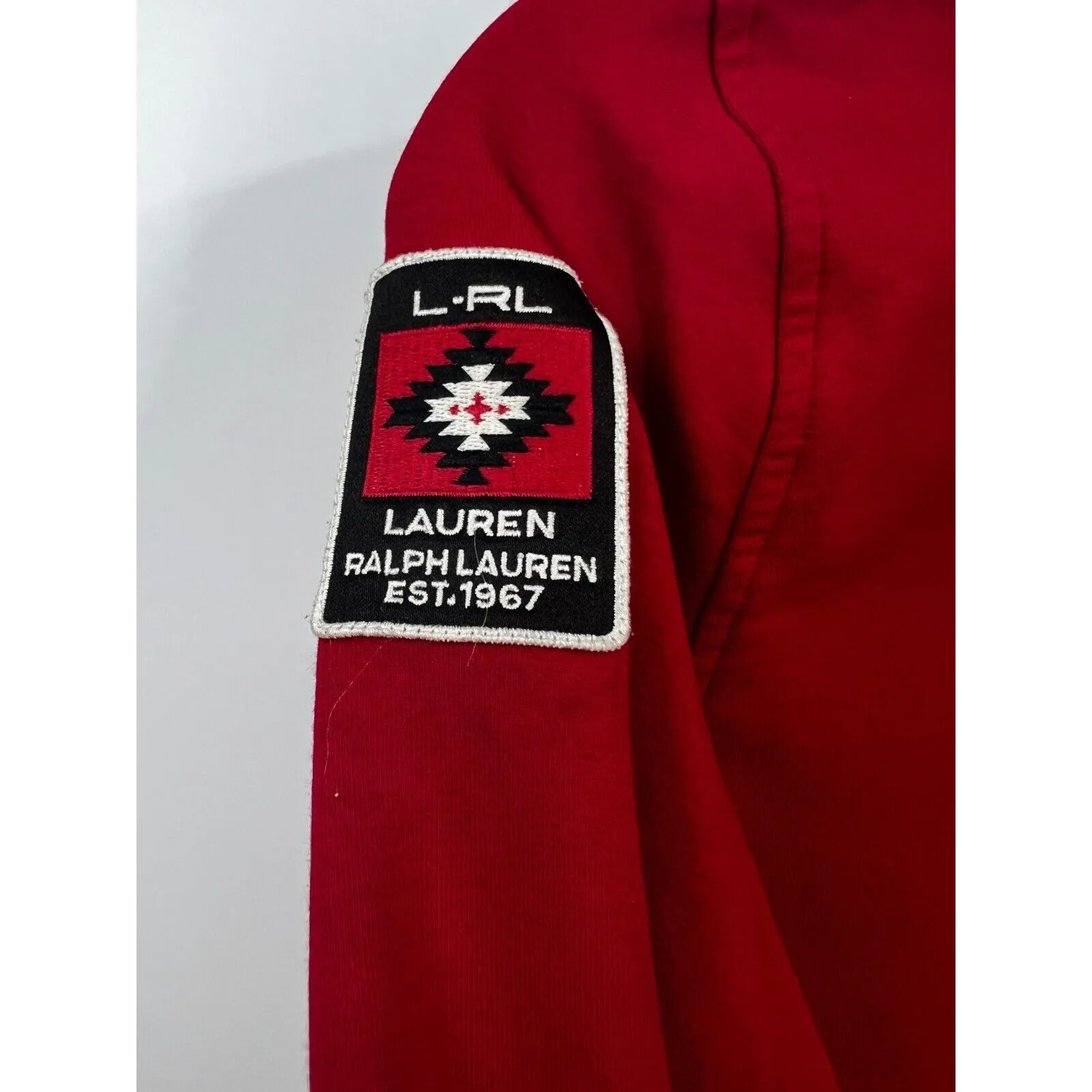 Lauren Ralph Lauren Full‎ Zip Hooded Jacket Long Sleeve Red Size S Petite - Image 3