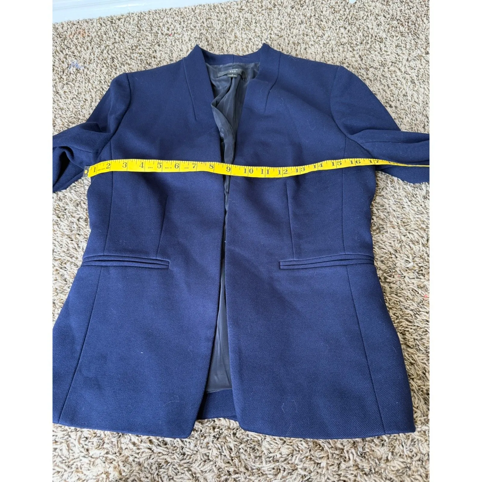 J Crew 365 Open Front Navy Blue Blazer Jacket Sz 4 Stretch Career Business - Image 6