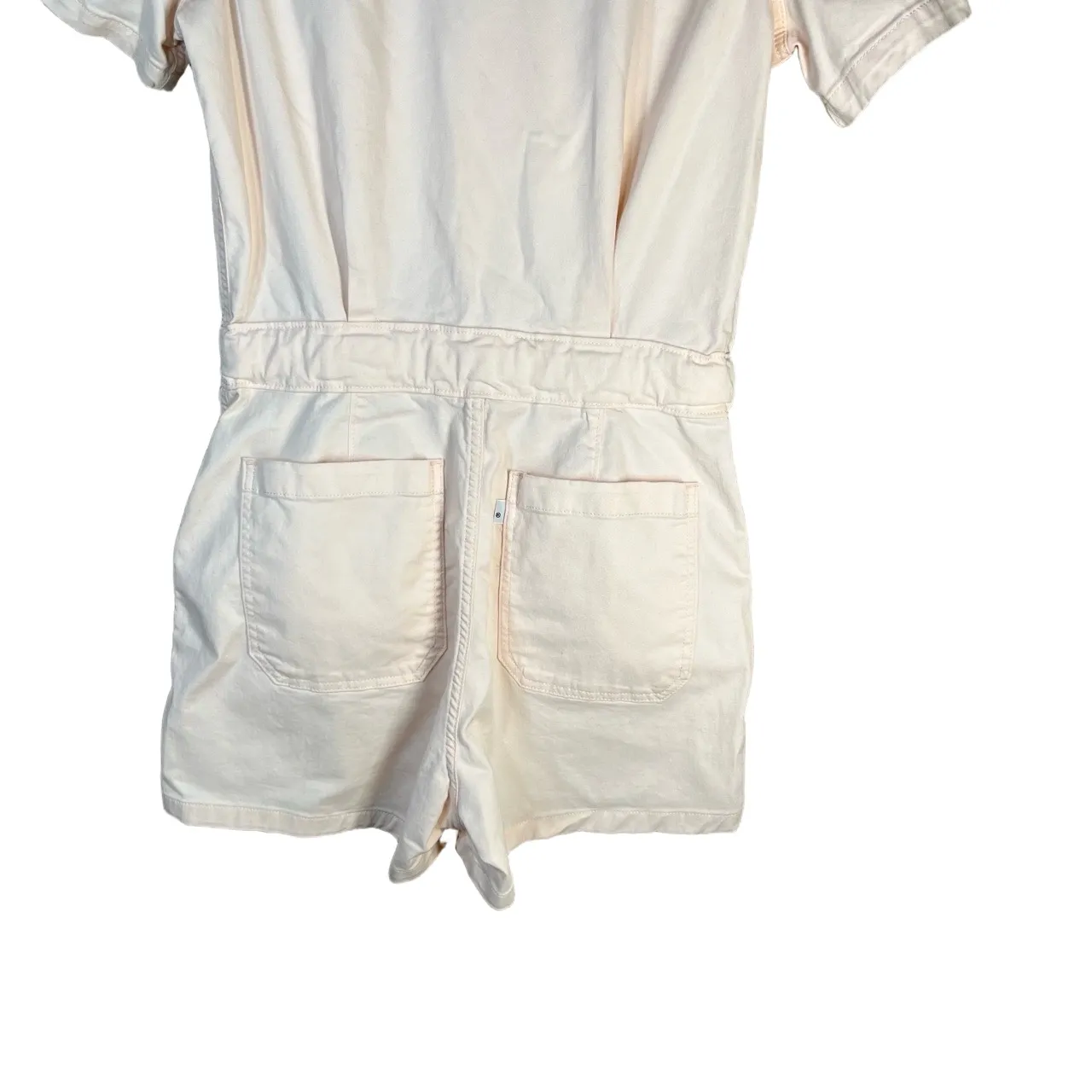 Levis Romper Womens Size‎ Small Light Pink Short Sleeve Tie Waist Button Front - Image 9