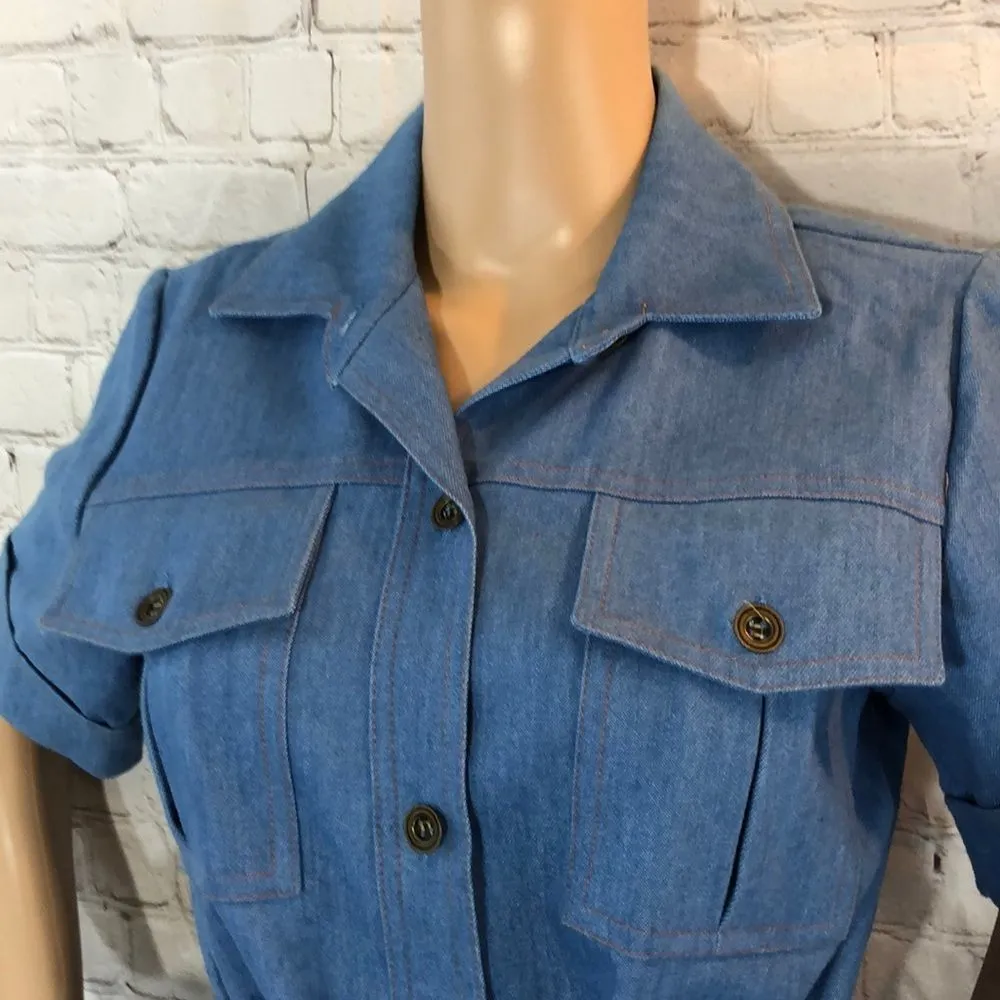 Vintage Sweet Briar Denim Button Down Belted Shirt Size undefined - Image 2